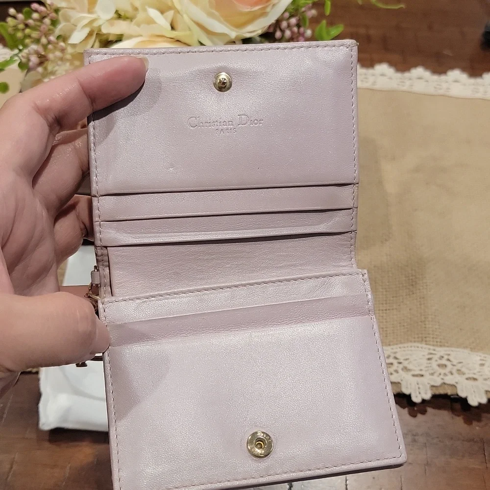 Authentic Dior Pink Quilted Women's Card Holder